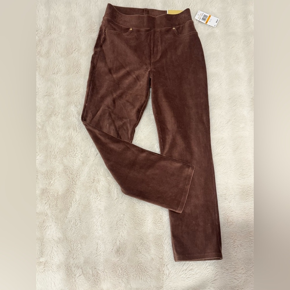 Michael Kors Brown Corduroy Straight Leg Pants Size S NWT Cropped